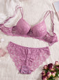 6-Piece Set Women's Underwear Set Sexy Patterned Lace Patchwork No Lining Comfortable Fitting Women's Push-Up Bra Sexy Lingerie
