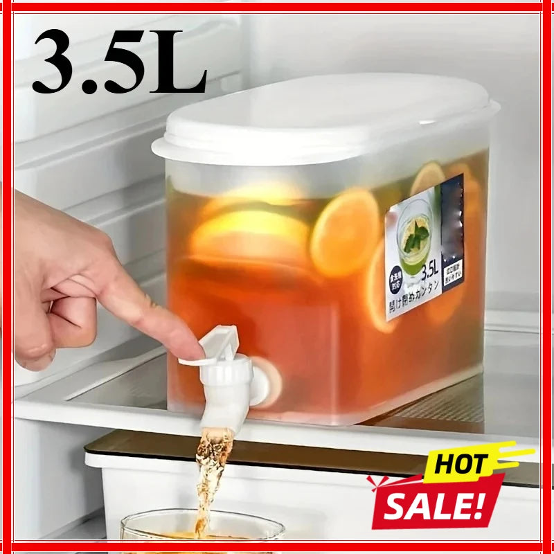 3.5L Large Capacity Cold Water Pitcher Cold Kettle with Faucet In Refrigerator Iced Beverage Dispenser Cold Water Bottle