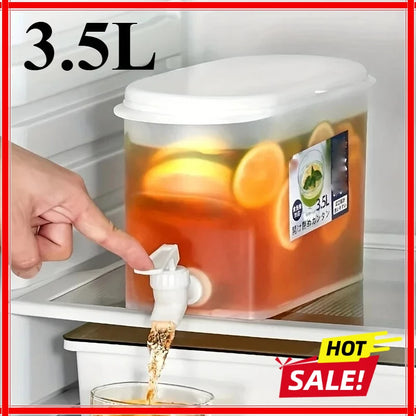 3.5L Large Capacity Cold Water Pitcher Cold Kettle with Faucet In Refrigerator Iced Beverage Dispenser Cold Water Bottle
