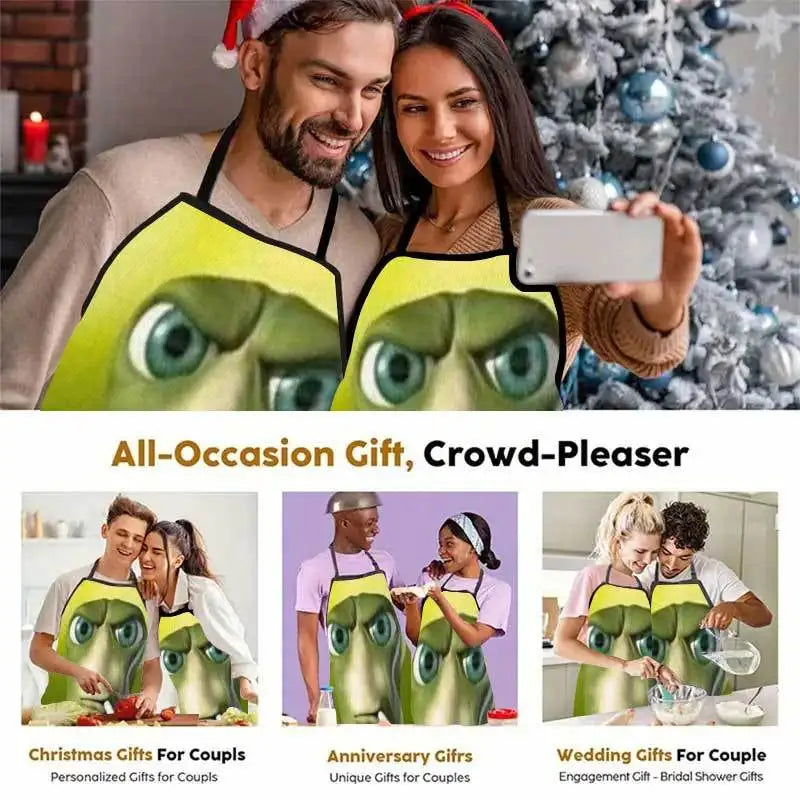1pc Smoking for CATERPILLAR Krate Meme Print Apron, Made of Polyester, Suitable for Cooking, Barbecuing, and Indoor/outdoor