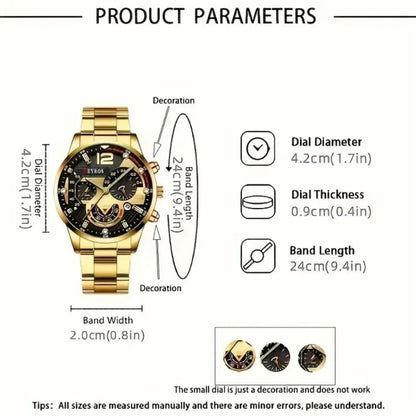 5 Pieces/set of Business Men's Watch Set Simple Casual Quartz Watch Pointer Alloy Dial Men Watch Set Is The IdealChoice forGifts