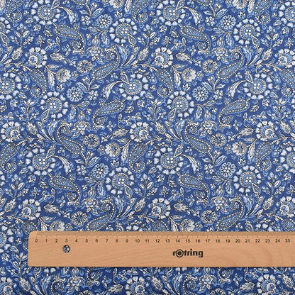 Chainho,Printed Twill Weave Cotton Fabric,DIY Qulting Sewing Material,Patchwork Cloth,Blue Series,6 Designs,3 Spiecification