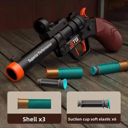 Shell-Ejecting Shotgun Blaster with Suction Cup Soft Darts – Cool Shell Ejection Action, Great Festival Gift, Ideal for Outdoor
