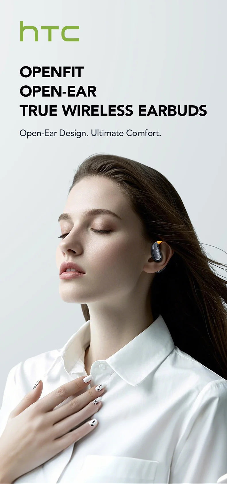 NE27 Bluetooth V5.4 Earphones OWS Sports Bluetooth Wireless Headphones AI Translator Earbuds LCD Touch Screen Open-Ear