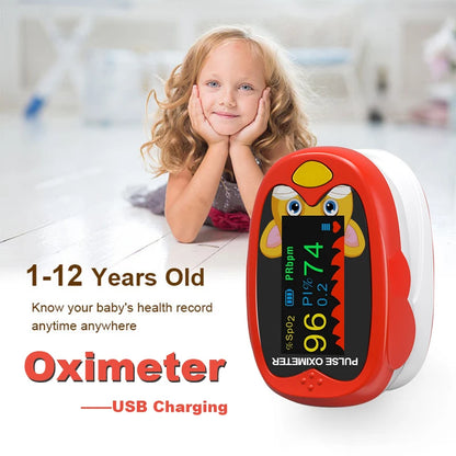 Rechargeable Child Finger Pulse Oximeter TFT Display Strap Lanyard Blood Oxygen Saturation Meter Children Kids Oximetro SPO2