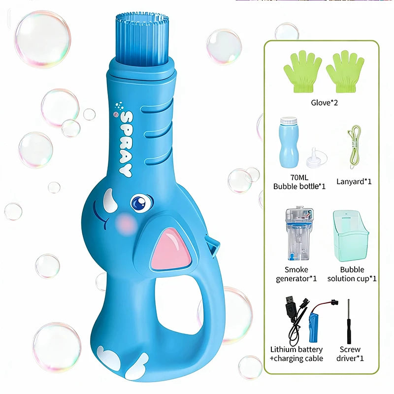 Elastic Bubble Fog Magic Wand Cute Animal Smoke Bubble Machine Summer Party Outdoor Toy Colorful Lighting Bubble Blowing Machine