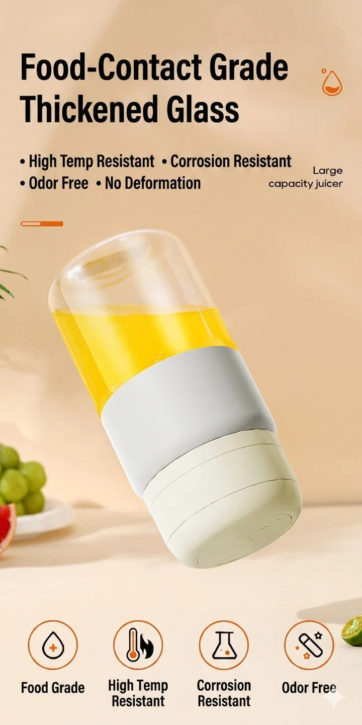 Portable Blender 38 Blades Electric Juicer Cup Rechargeable Smoothie Maker Wireless Automatic Fruit Mixer for Gym Travel Camping