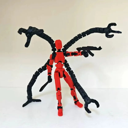 Assembly Toys T13 Action Figure 3D Printed Multi-Jointed Movable Titan 13 Lucky Dummy Robot Action Figure Desktop Toys