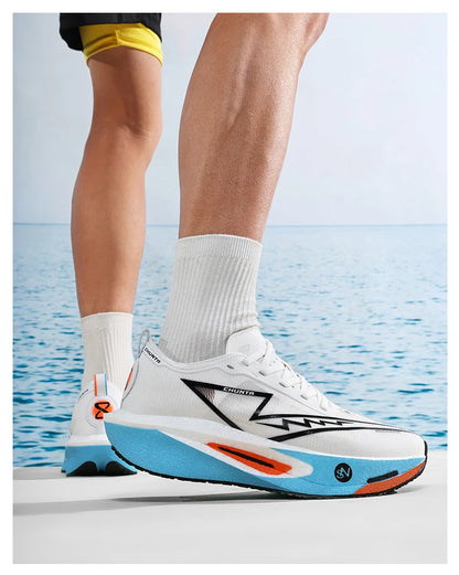 Men's Carbon Plate Breathable Mesh Running Shoes, Women's Marathon Shock-Absorbing and Anti Slip Chunta Sports Shoes