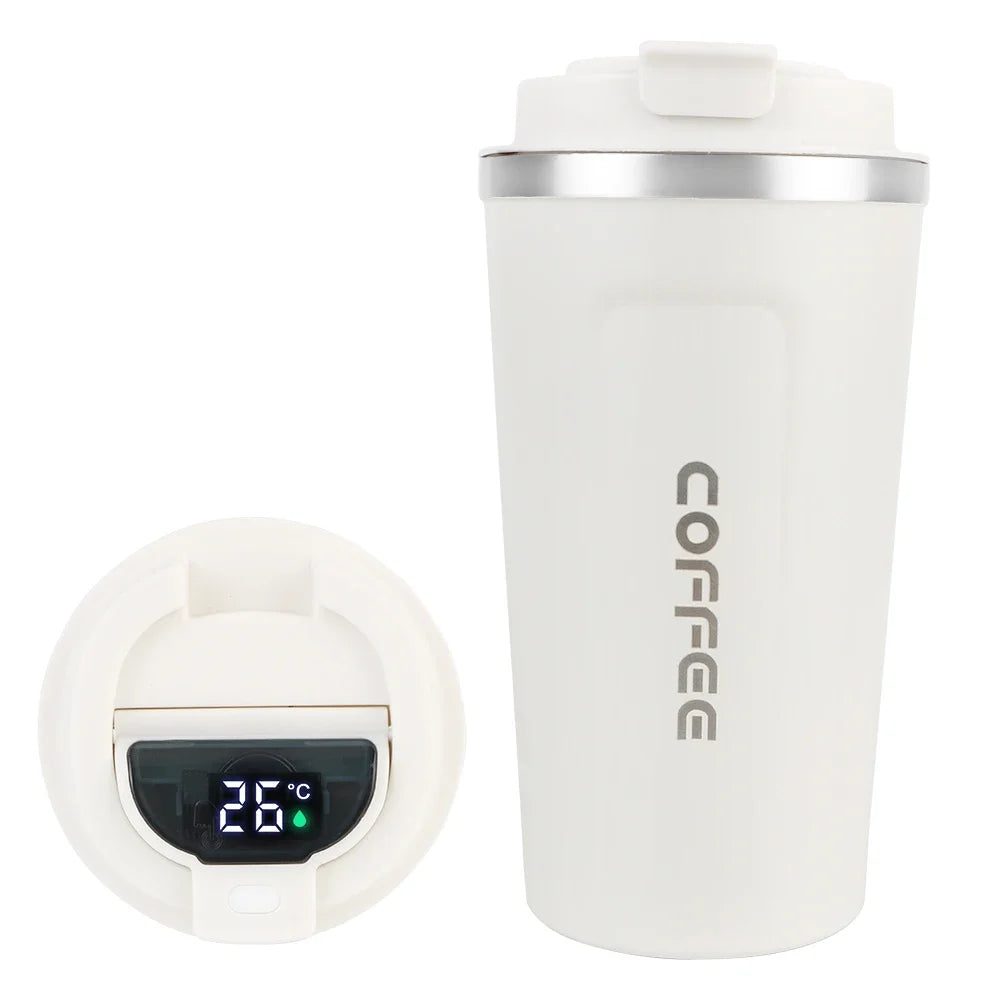 Thermo Cafe Coffee Mug - 380/510ML Leak-Proof Travel & Car Thermos, Double Stainless Steel for Tea, Water, Coffee