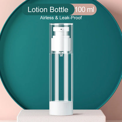 15/30/50/100ML Clear Airless Cosmetic Cream Pump Bottle Refillable Vacuum Dispenser Spray Lotion Bottle for Travel Makeup Contai