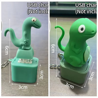 Lizard Frog Duck Button Keychain Decompression Toys Funny Lizard Sounds And Flash Effects Rechargeable Portable Stress  Toy