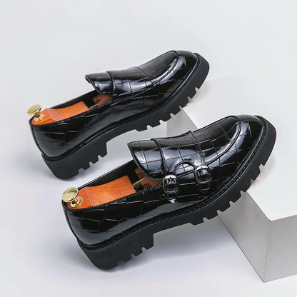 Platform Loafers Men Classic Casual Leather Shoes Men Dress Wedding Casual Business Shoes For Men Party Social Office Loafers