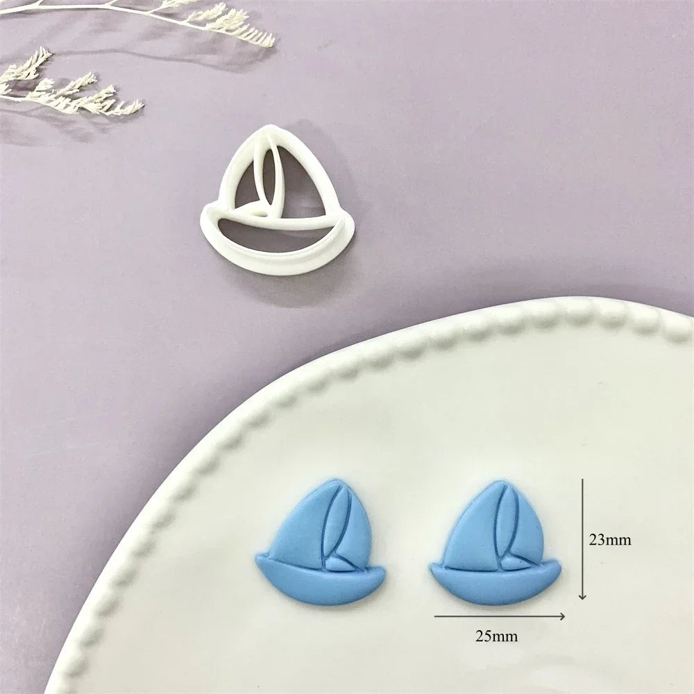 Octopus/Whale/Turtle/Coral/Starfish/Fish Tail/Conch/Shell Shaped Ocean Animal Clay Cutters Summer Beach Cutting Mold for Earring
