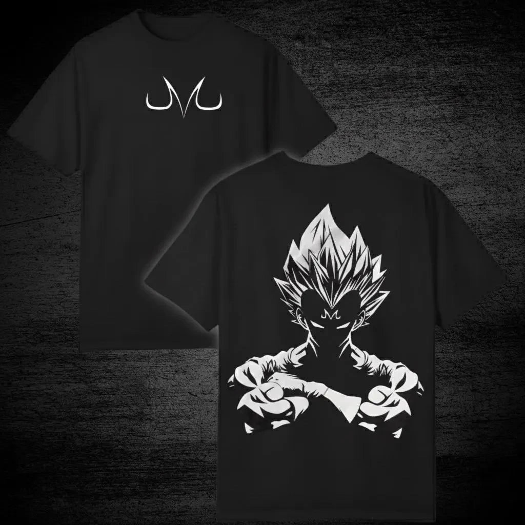 2026 Summer Dragon Ball  Oversized T-shirt High Quality 100_ Cotton Majin Vegeta Print Unisex Retro Casual Tee for Adults Kids