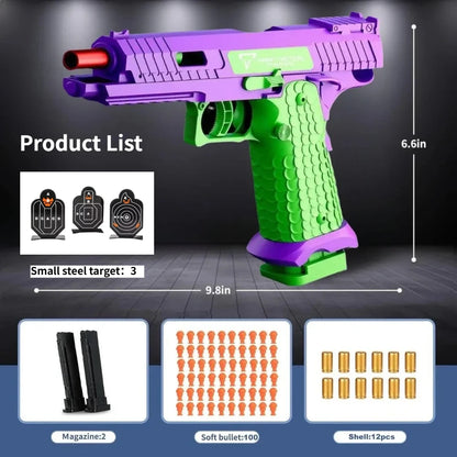 USP Soft Bullet Toy Pistol Shell Ejecting Continuous Firing Empty Hanging Design Outdoor Interactive Game Toy for Kids Gift
