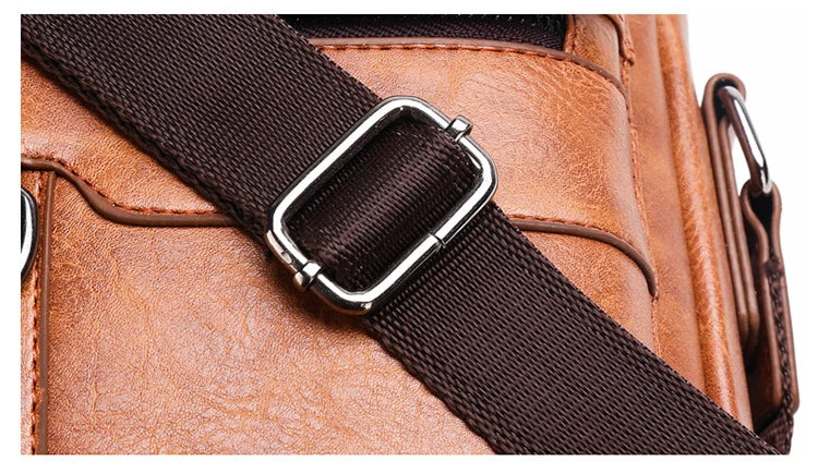 Brand Men Shoulder Bag for 9.7" iPad Men PU Leather Flaps Men's Crossbody Bags Business Flap Male Solid Messenger Bag Travel Bag