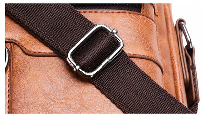 Brand Men Shoulder Bag for 9.7" iPad Men PU Leather Flaps Men's Crossbody Bags Business Flap Male Solid Messenger Bag Travel Bag