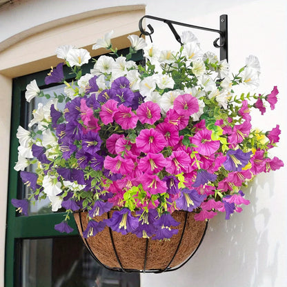 6/9-Pack Artificial Morning Glory Flowers Mixed Bouquets Silk Fake Flower for Spring Outdoor Indoor Home Garden Room Decorations
