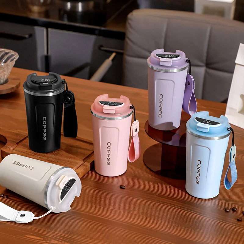 510ML Intelligent LED Temperature Display Stainless Steel Coffee Cup Temperature Measure Insulation Outdoor Car Portable Cup