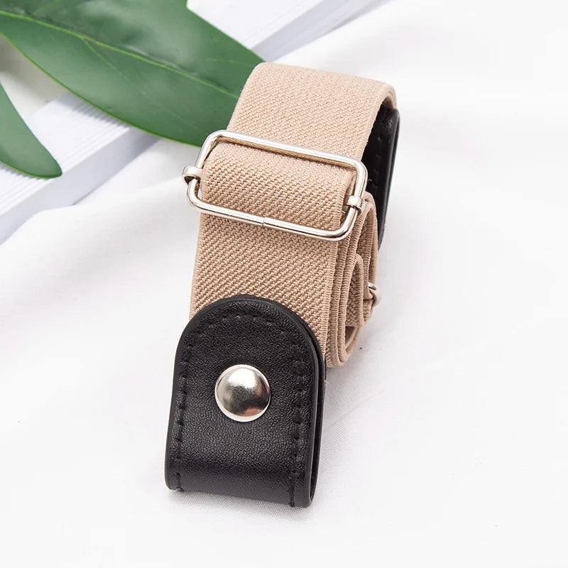 New Adjustable Belts for Women Buckle-Free Waist Jeans Pants No Buckle Stretch Elastic Waist Men Canvas Belt Lazy Invisible Belt