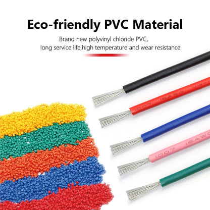 12Colors 1007 Stranded Electric Wire 5/10M 30/28/26/24/22/20/18/16AWG PVC Insulated Tinned Plating Copper Cable for DIY LED Line