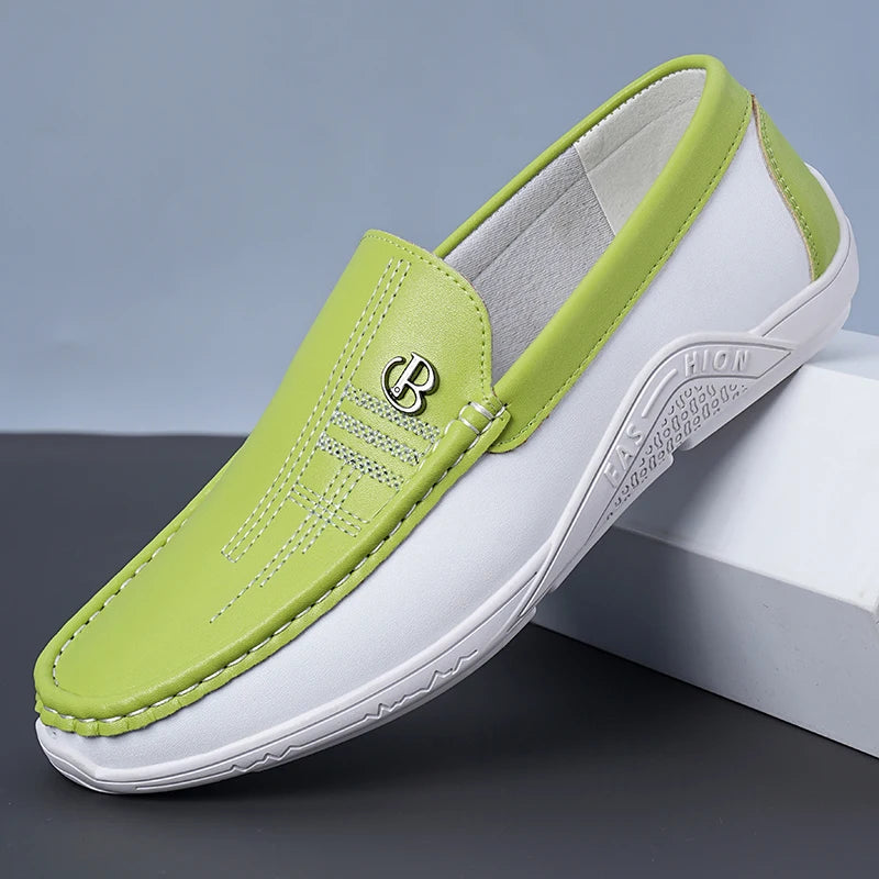 Men's Summer Hollow Out Slip-On Loafers Breathable Soft Sole Anti-Slip Wear-Resistant Casual Shoes-6601