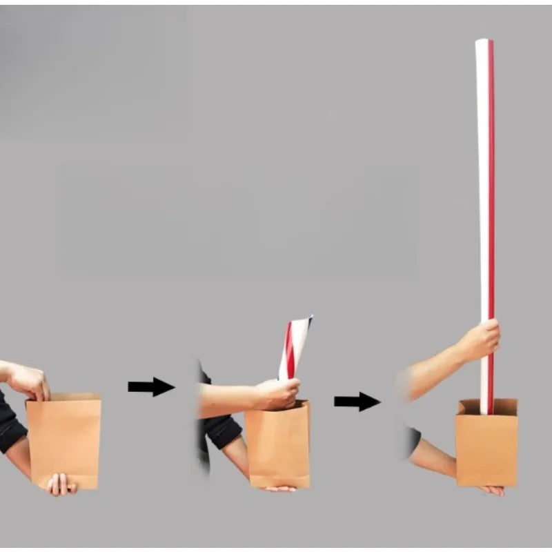 Magic Trick Appearing Big Straw from Empty Bag - Close-up Illusion Stage Prop, Magician Toy for Funny Street Performances