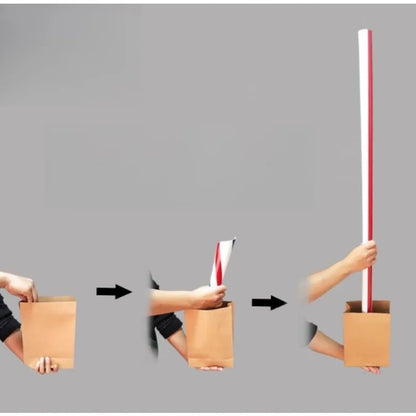Magic Trick Appearing Big Straw from Empty Bag - Close-up Illusion Stage Prop, Magician Toy for Funny Street Performances