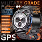 2025New Men Military GPS Map Smart Watch T-Rex3 Compass 4GB Memory 1000mAh Battery 10ATM Waterproof HD Bluetooth Call Smartwatch