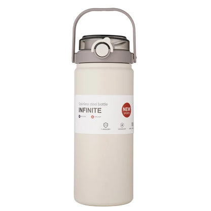 LUSQI Water Bottle Large Capacity 316 Stainless Steel Thermos With Handle & Straw For Outdoor