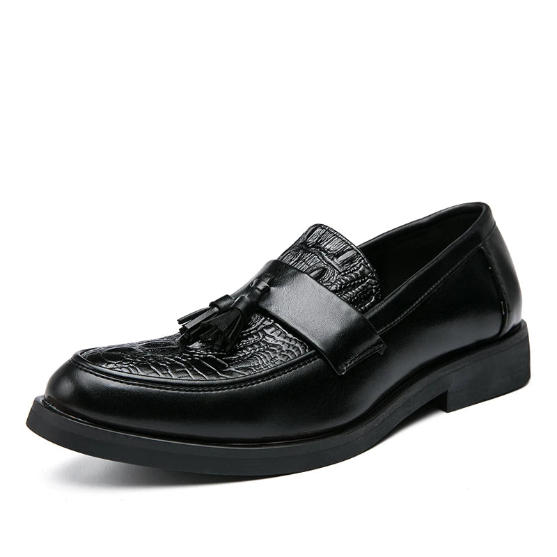 Men's Dress Shoes Formal Leather Loafers Male Tassel Social Casual Business Shoes For Men Wedding Office Party Leather Shoes