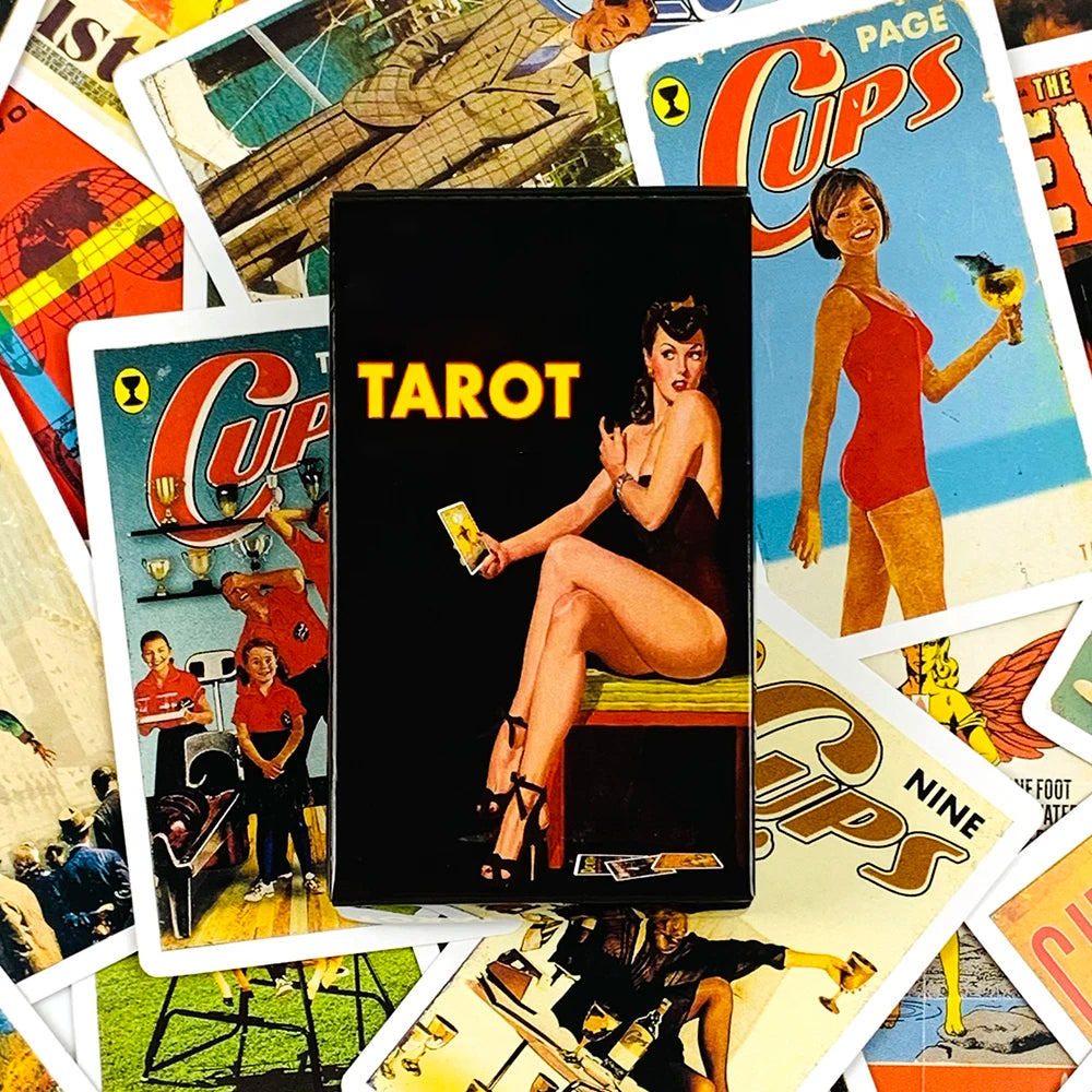 Big Size Tarot Deck 78 Cards Magazines Themed Tarot Card Deck With Guide Book,Halloween and Christmas Party Games Cards