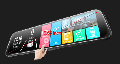 E-ACE 10 Inch Car DVR Mirror Video Recorder 1080P Touch Screen Dashcam For Car AHD Lens Streaming Driving Recorder Dash Camera