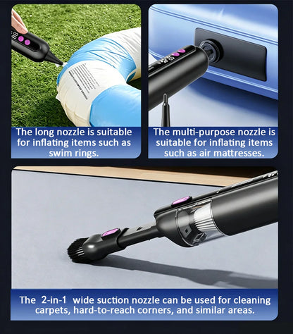 Car Vacuum Cleaner With Brushless Motor Lighting Handheld Vacuum Portable Cordless Compressed Air Duster For Car Home Office