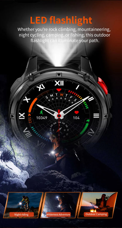 Military T-Rex 3 GPS Waterproof Smart Watch 1.46"HD AMOLED Built-in 6 Frequency Satellite Outdoors Sports Fitness Smart Bracelet