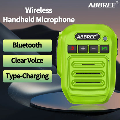 ABBREE Wireless Mic Bluetooth PTT Handsfree Speaker Microphone for Baofeng UV-5R UV-21 BF-888S Quansheng UV-K5(8) UV-5R Plus