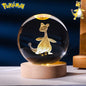 6CM Pokemon 3D Crystal Ball Figure Toy Anime Gengar Rayquaza Pikachu Lugia Vaporeon Glass Ball Model Night Light Room Decoration
