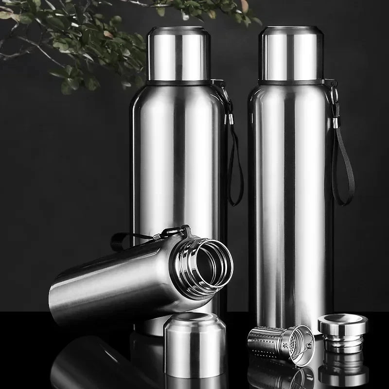 Large Capacity Cold & Hot Thermos Tumbler, Stainless Steel Insulated Water Bottle, Tea Coffee Flask Pot Travel Mug