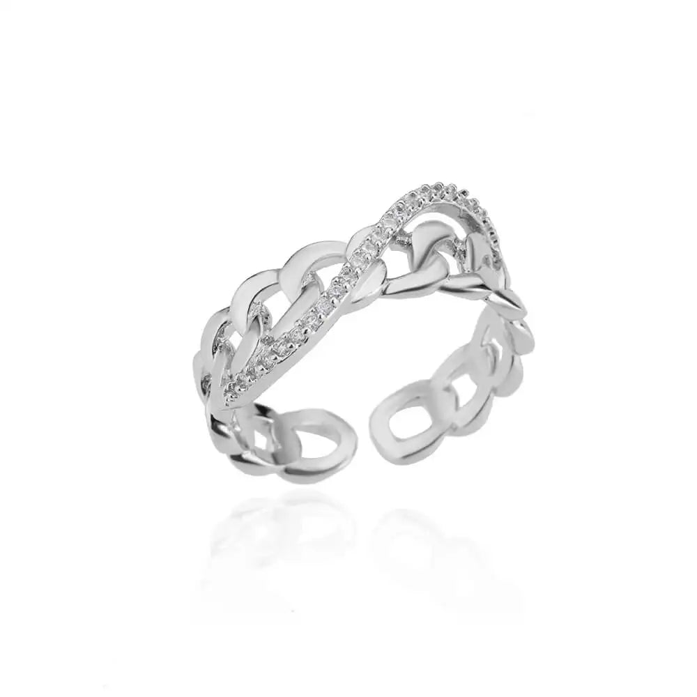 Blue Zircon Crown Rings For Women Stainless Steel Gold Color Adjustable Crown Ring 2026 Trend Design Female Wedding Jewerly Gift