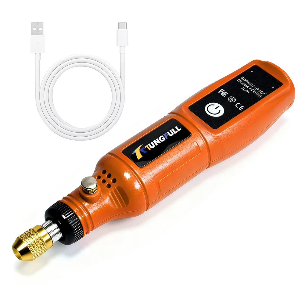 Mini Electric Rotary Tool 16000RPM USB Charging Power Tool Set 3.7V Lithium-Ion Battery Cordless Drill Pen for DIY Craft