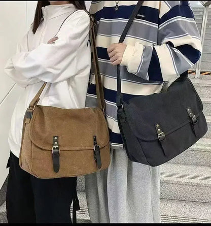 Canvas Large Capacity Mens Casual Handbags Vintage Shoulder Messenger Bag Leisure Student Satchel Package Bolsos Crossbody Bags