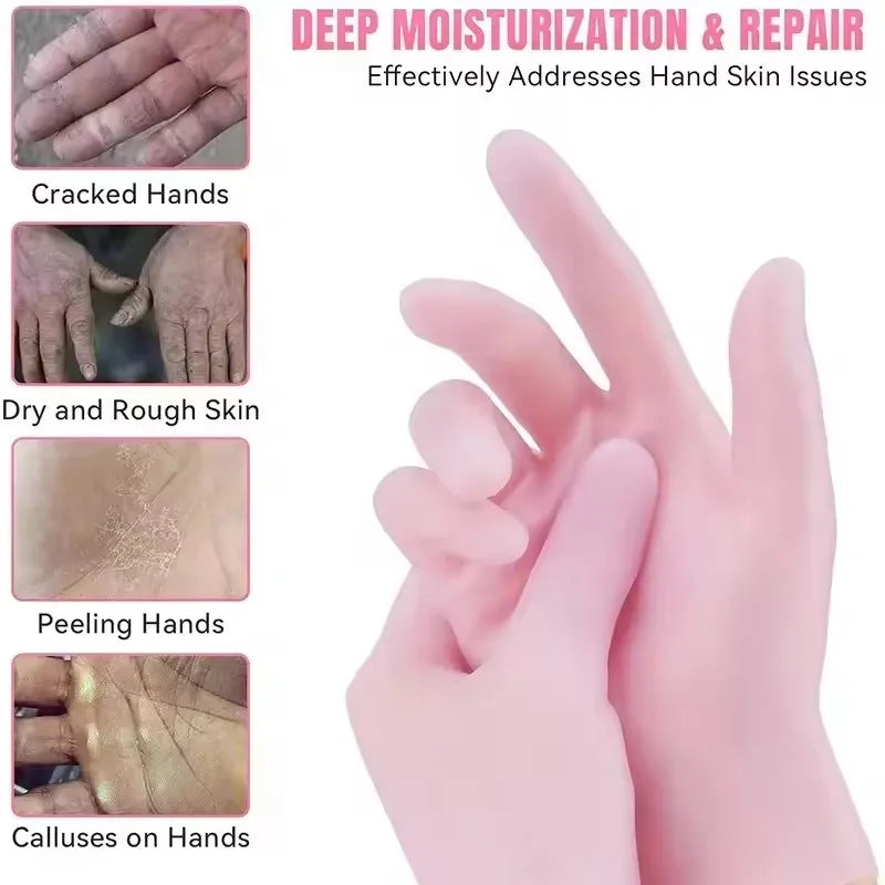 2 Pack Moisturizing Silicone Gel Socks for Dry Cracked Feet Nourishing Skin Lubricating Foot Care Massage Socks