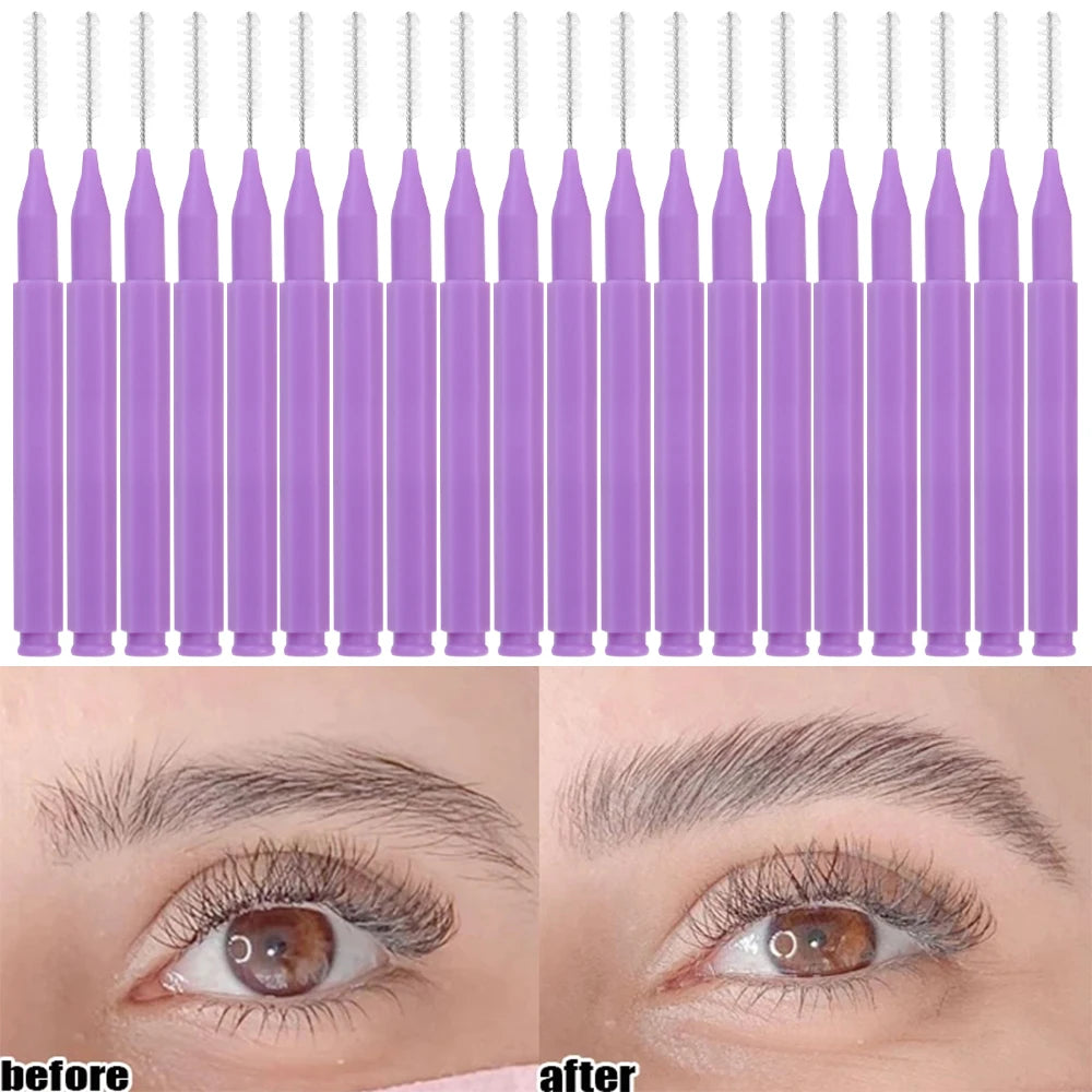 20/50PS Portable Mini Eyebrow Brushes Disposable Eyelash Brow Lifting Brush Applicators Lash Extension Comb Beauty Makeup Tools