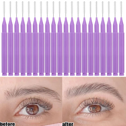 20/50PS Portable Mini Eyebrow Brushes Disposable Eyelash Brow Lifting Brush Applicators Lash Extension Comb Beauty Makeup Tools