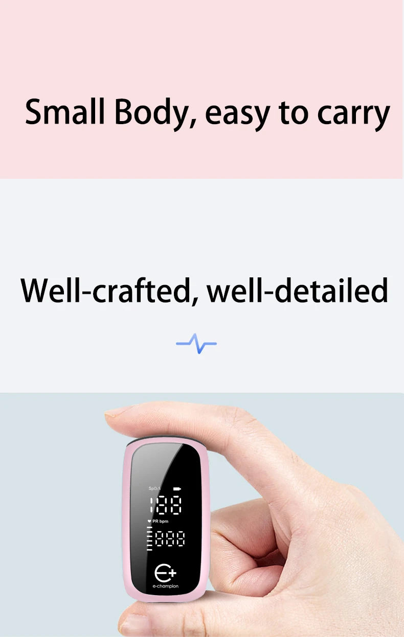 Rechargeable Medical Oximeter Strap Lanyard Fingertip Pulse Oximeter Blood Oxygen Saturation Monitor Digital LED Display Child