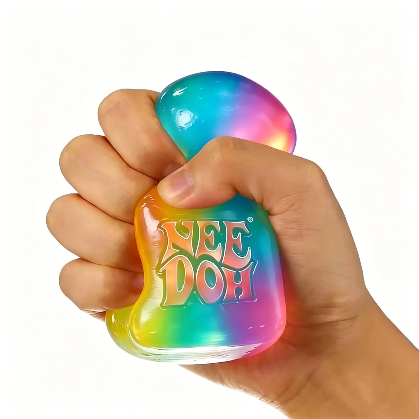 Schylling Nee Doh Rainbow Cube Soft Squishy Fidget Toy Fingertip Stress Relief Surprise Blind Box Sensory Relax Gift