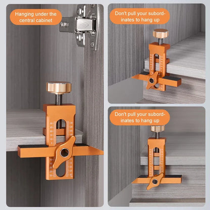 Adjustable Cabinet Door Mounting Jig Quick Positioning Hole Opening Tool Aluminum Alloy for Woodworking Installing Cabinets Tool