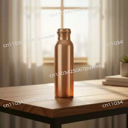 Pure Copper Handmade Water Bottle Metal Canteen Vessel for Yoga Outdoor Sports