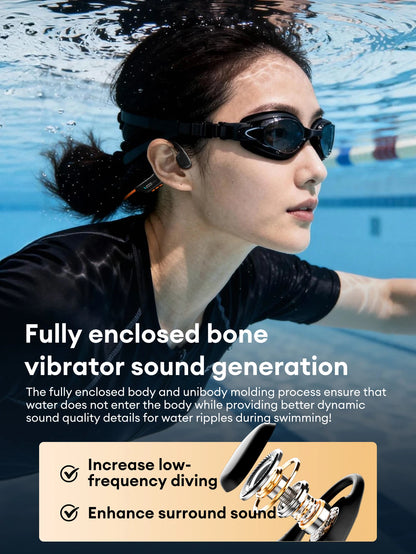 Lenovo S106 True Bone Conduction Wireless Earphones Bluetooth 6.0 IPX8 Swimming Headphones Waterproof Sports Cycling Headset New